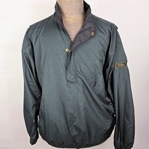 DryJoys Men’s L Green Houndstooth 1/4 Zip Golf Pullover Windbreaker Jacket